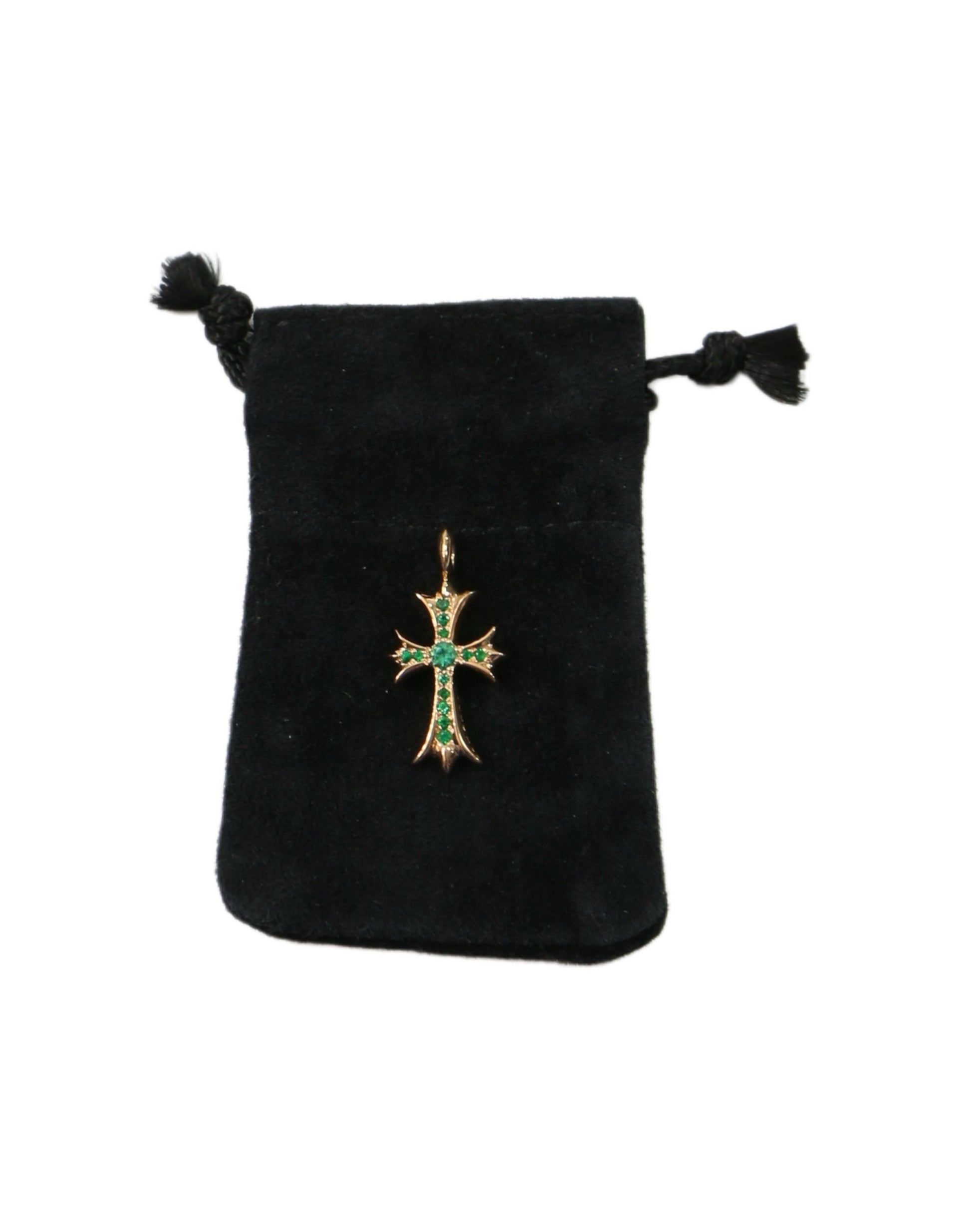 Chrome Hearts Emerald Tinye Cross Pendant