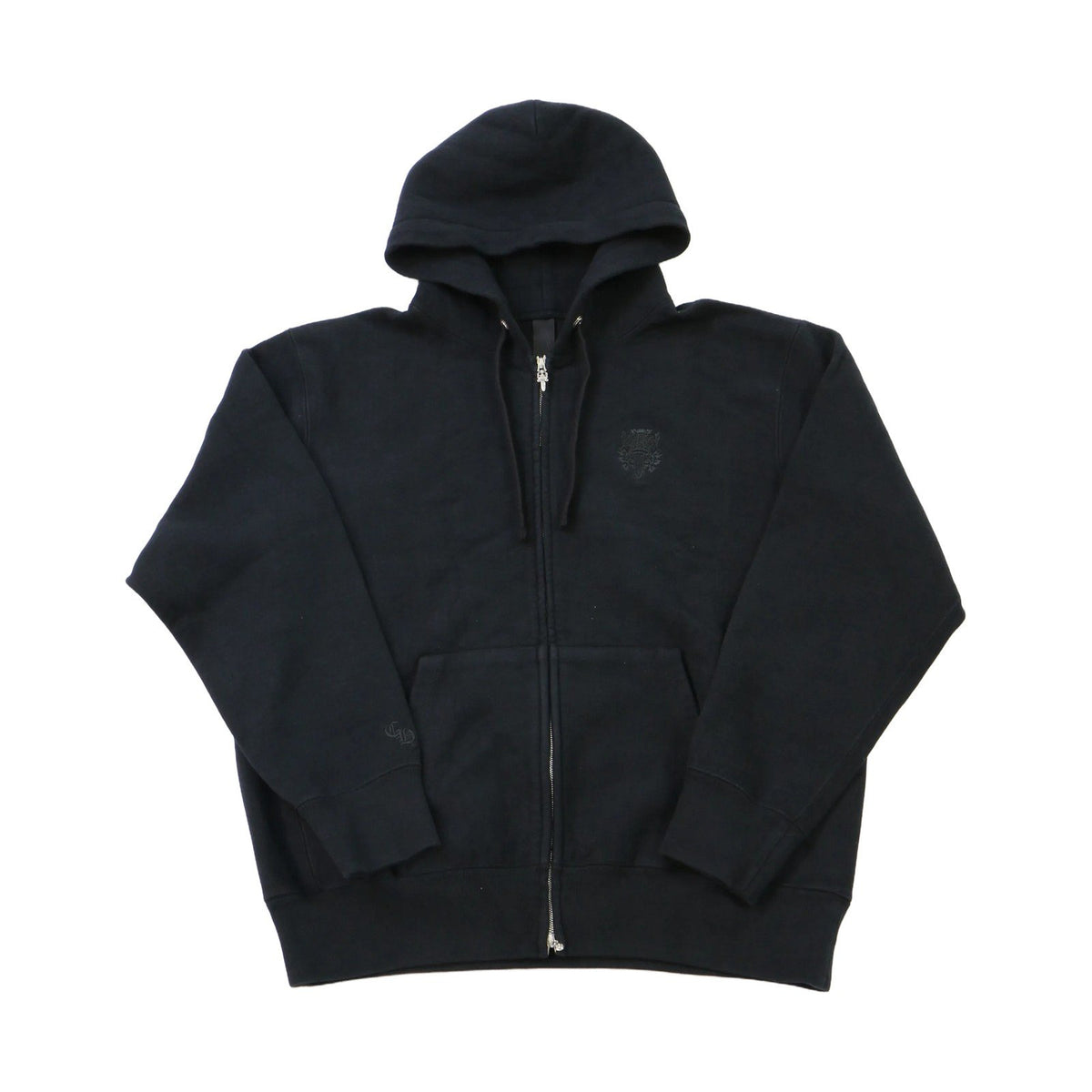 Chrome Hearts Black Dagger Embroidered Zip Hoodie