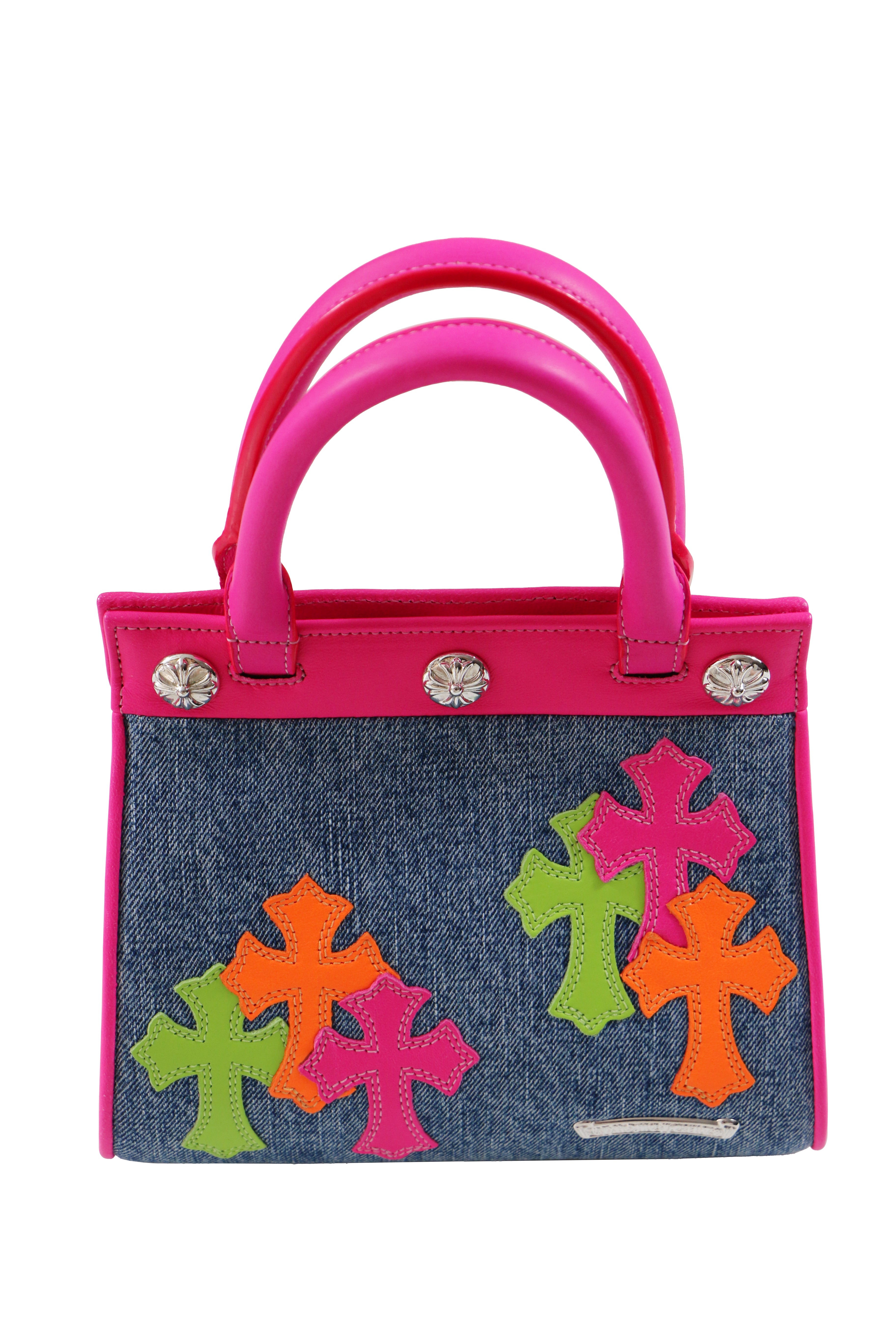 Chrome Hearts Denim Colorful Patches Drew Handbag