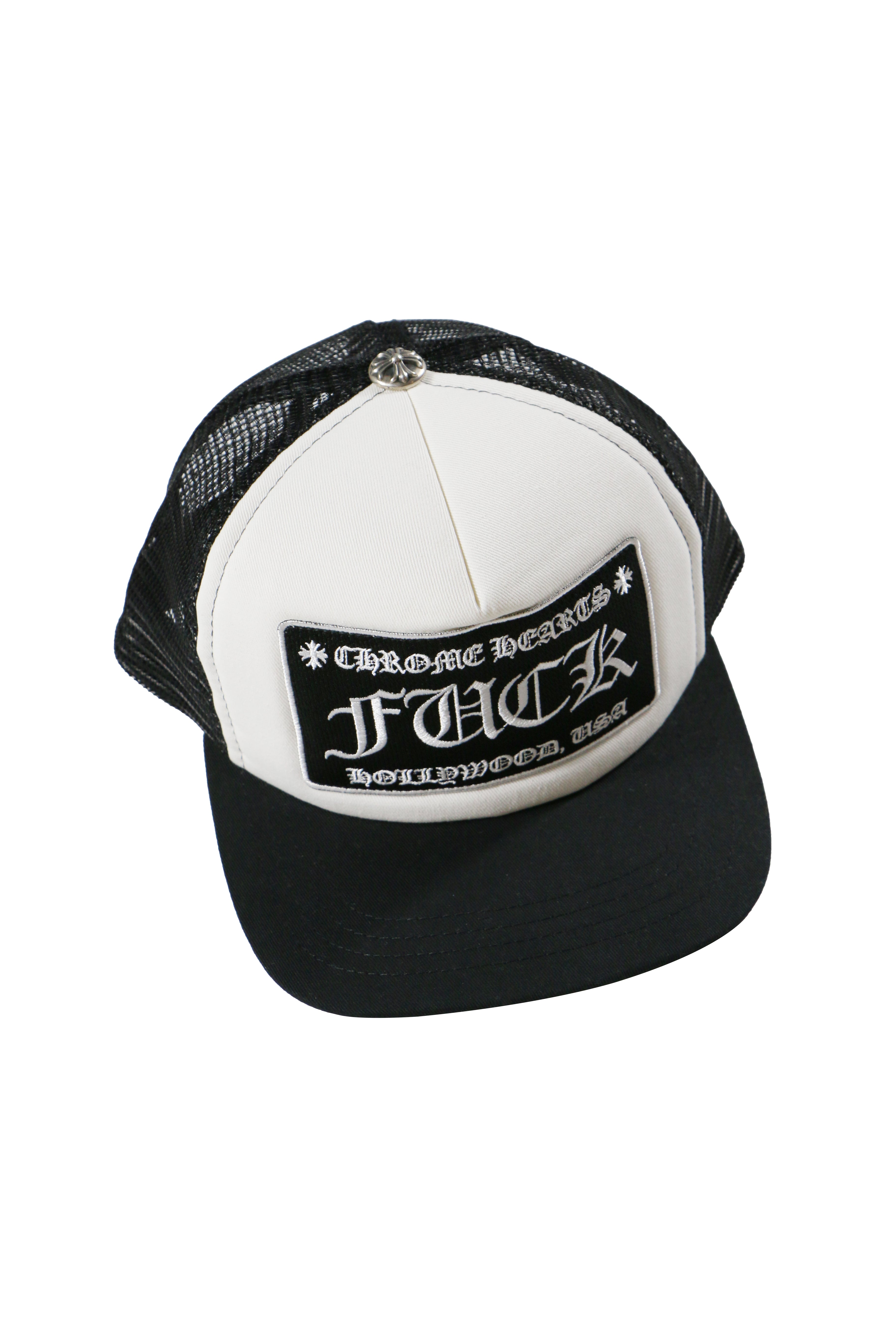 Chrome Hearts White Black Fuck Trucker Hat