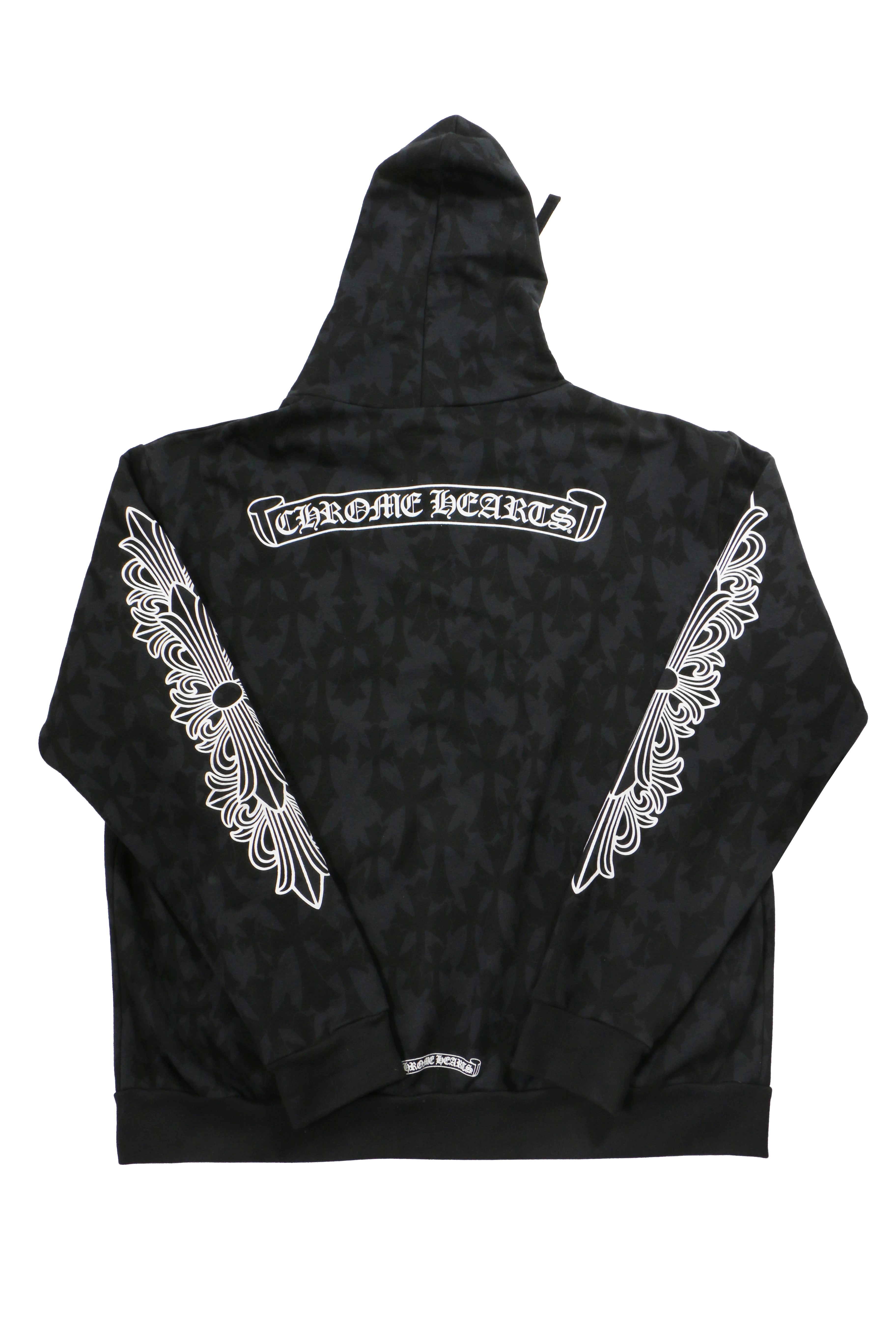 Chrome Hearts Black Dark Cross Zip Up Hoodie