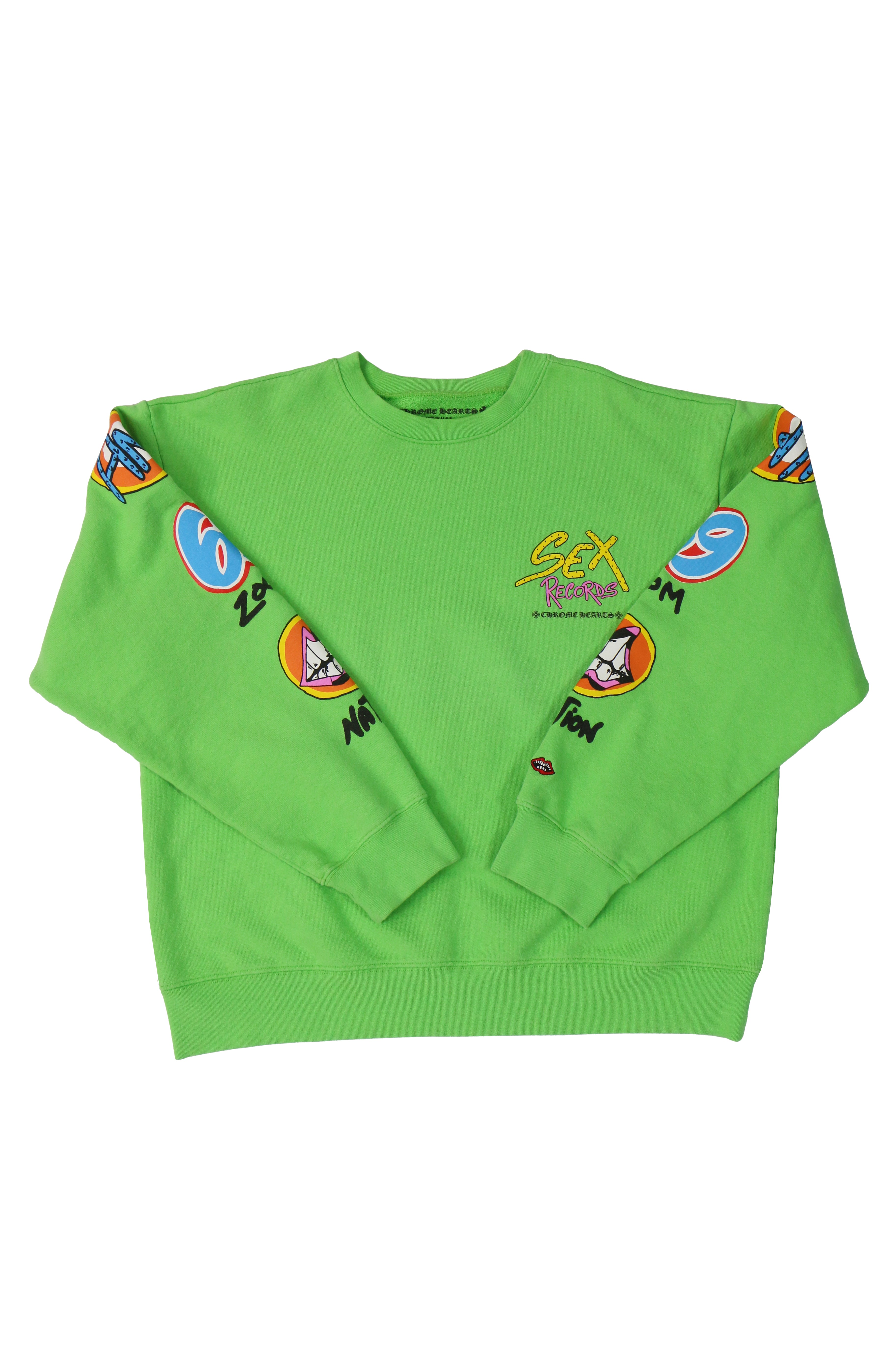 Chrome Hearts Mattyboy Sex Records Neon Green Crewneck