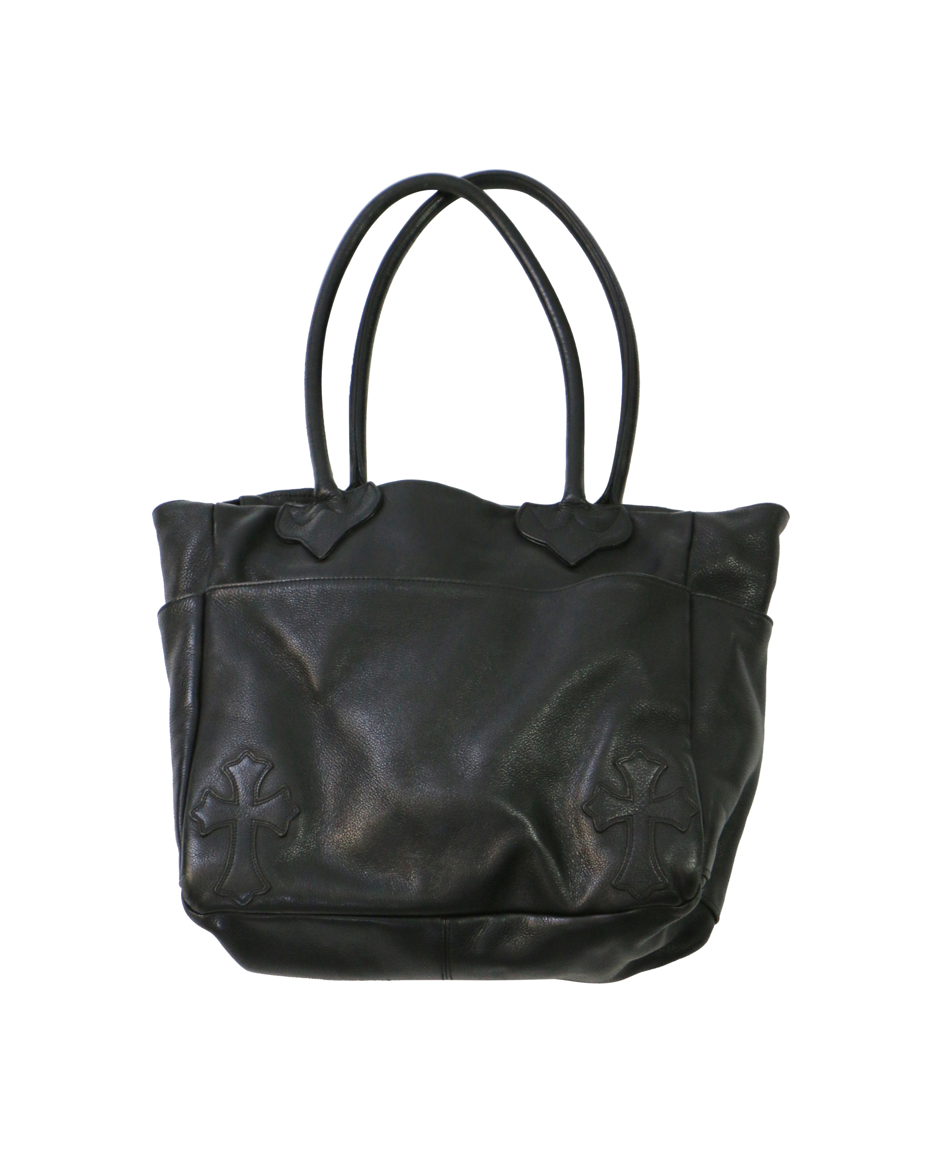 Chrome Hearts Double Cross Patches Black Tote Bag