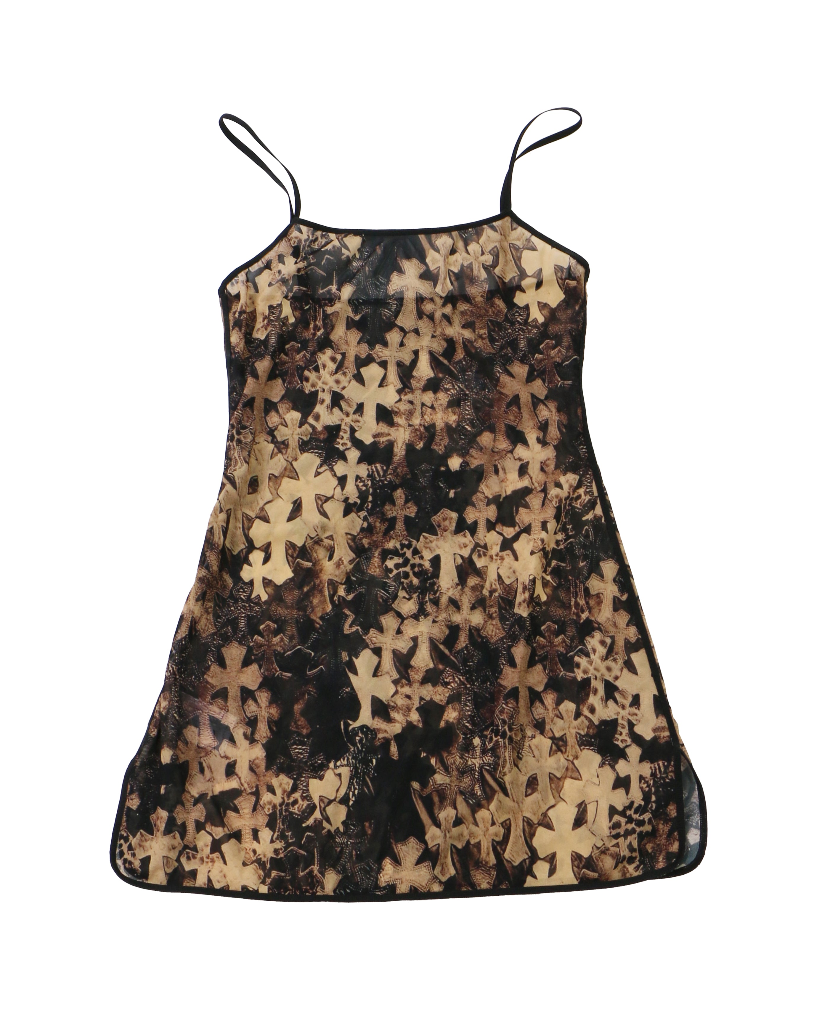 Chrome Hearts Cross Print Mesh Lace Short Dress