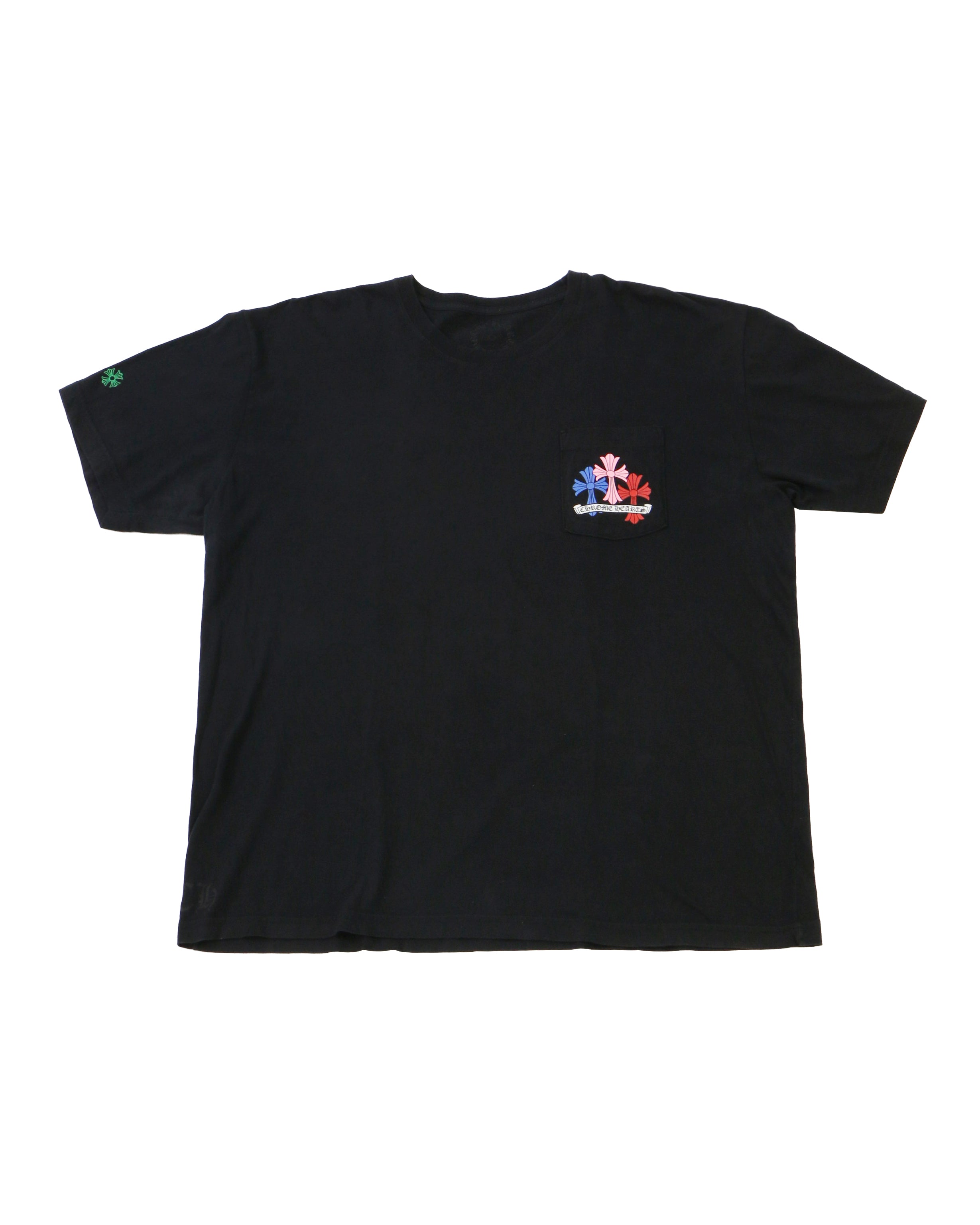 Chrome Hearts Black Multi-color Cross Patches Short Sleeve