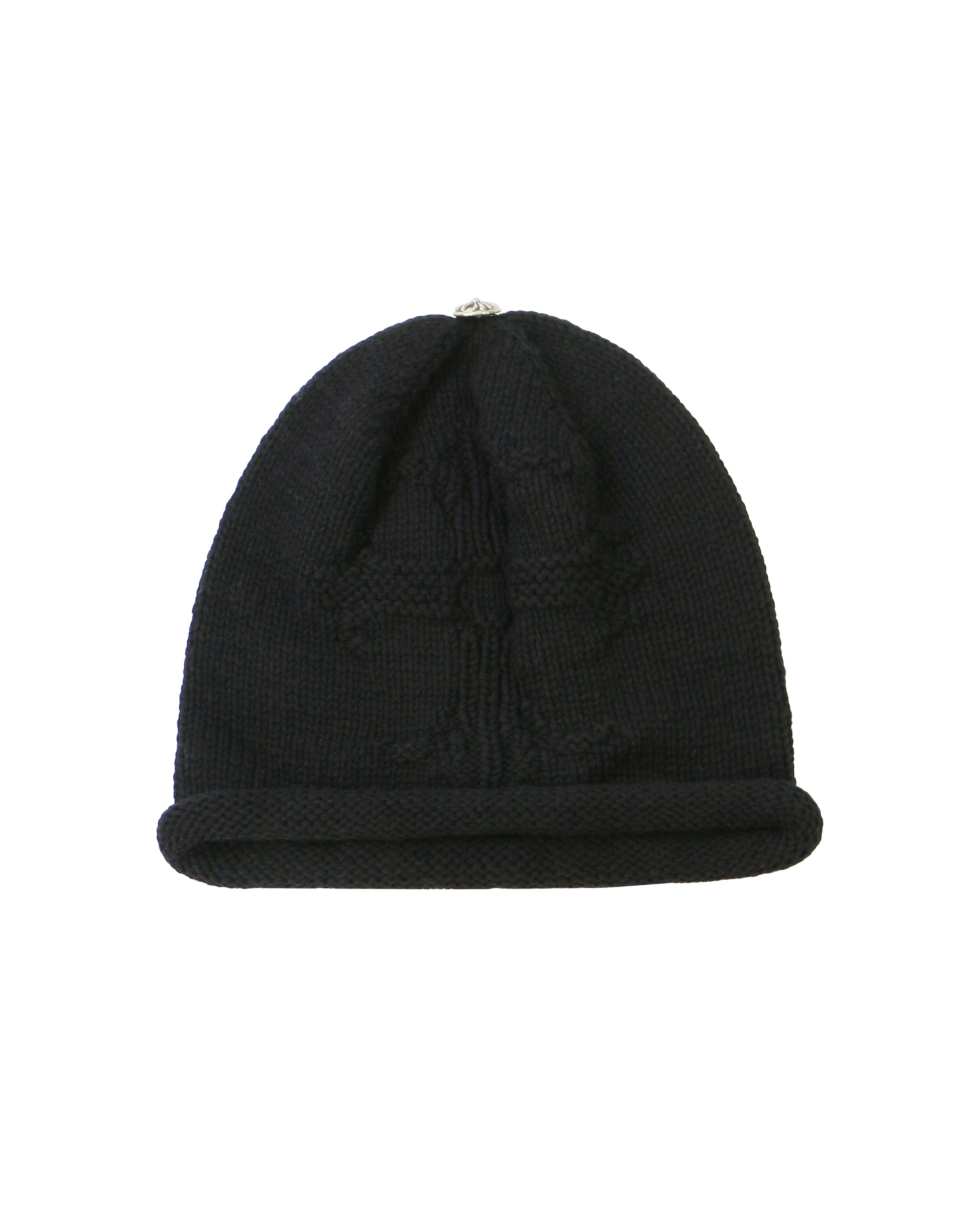 Chrome Hearts Black Cashmere Cross Knit Beanie