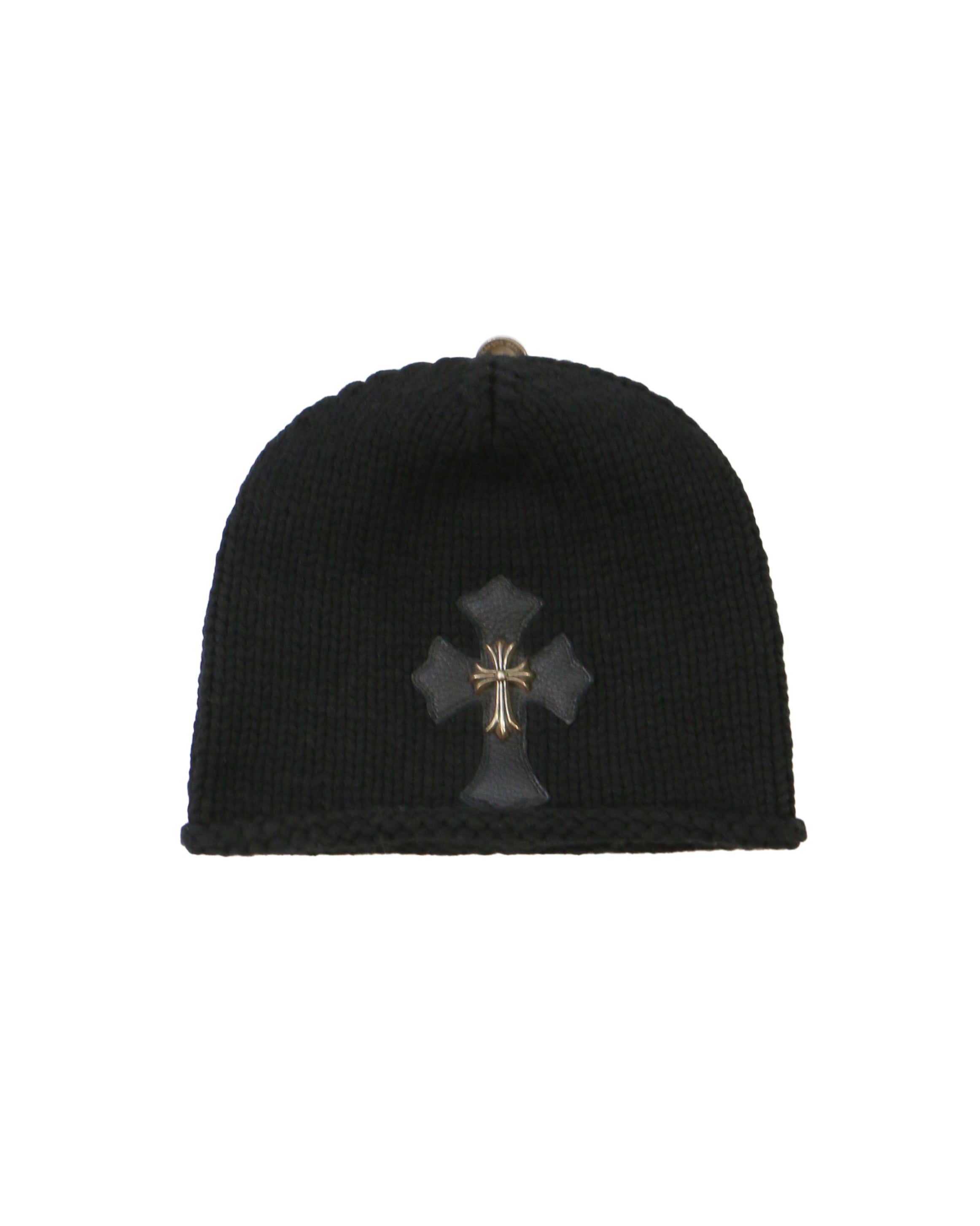 Chrome Hearts Black Silver Cross Patches Beanie